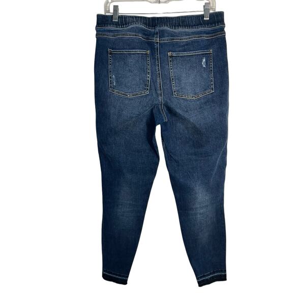 Spanx Distressed Medium Denim Wash Skinny Jeans Size XL Pull-On Shaping Stretch - Picture 4 of 9